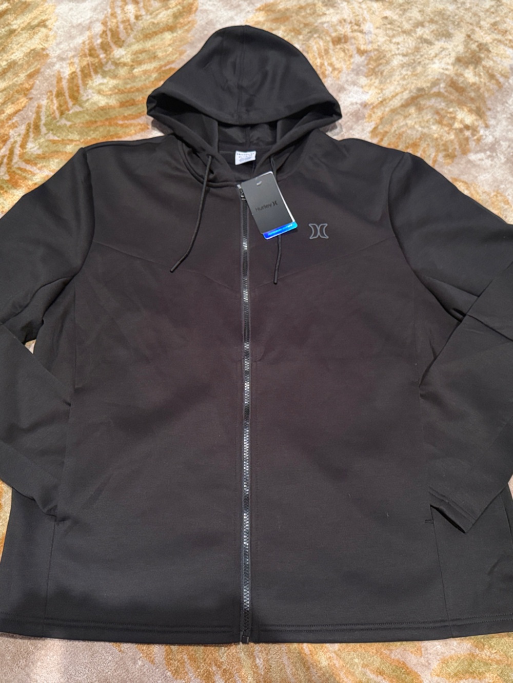Hurley Black Full-Zip Hooded Performance Jacket